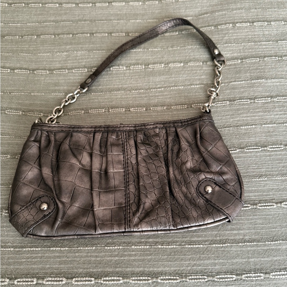 Express Metallic Gray Clutch